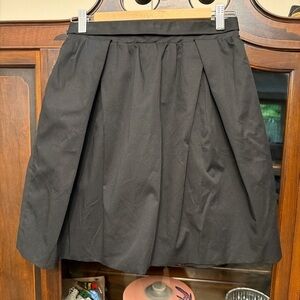 Carven Black Cotton Pleated Lined Skirt Size 38